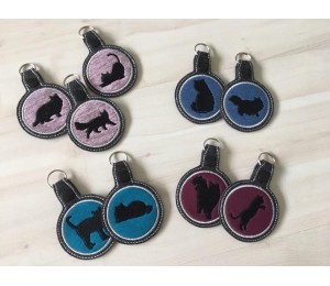 Stickserie - Katze Silhouette mit Anhänger